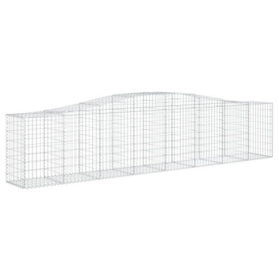 Coșuri Gabion Arcuite - 8 buc, Fier Galvanizat | Barieră Decorativă