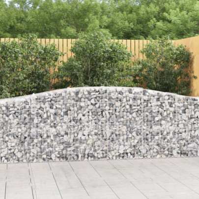 Coșuri Gabion Arcuite 9 buc - Barieră Decorativă Grădină