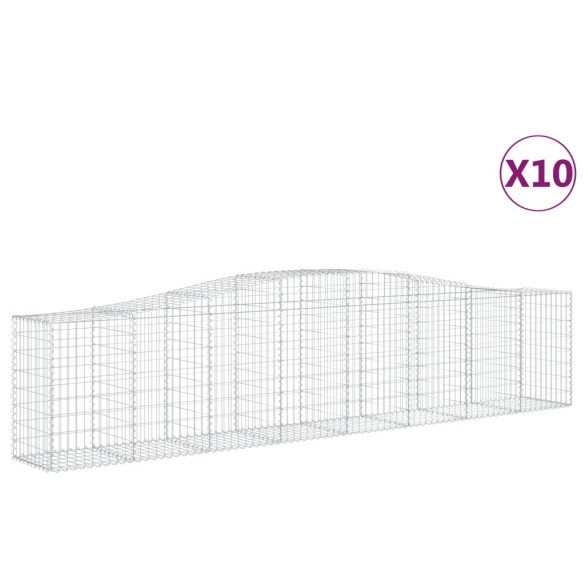 Coșuri Gabion Arcuite 10 buc - 400x50x80/100 cm - Fier Galvanizat