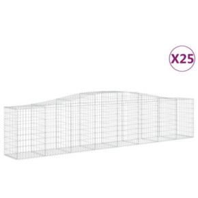 Coșuri Gabion Arcuite 25 buc - Fier Galvanizat | Decor Grădină 2