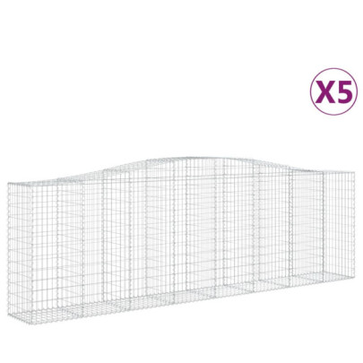 Coșuri Gabion Arcuite 5 buc - Barieră Decorativă Grădină