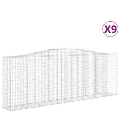 Coșuri Gabion Arcuite 9 buc - Fier Galvanizat | Livrare Gratuită