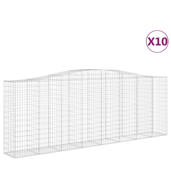 Coșuri Gabion Arcuite 10 buc - Fier Galvanizat | Livrare Gratuită
