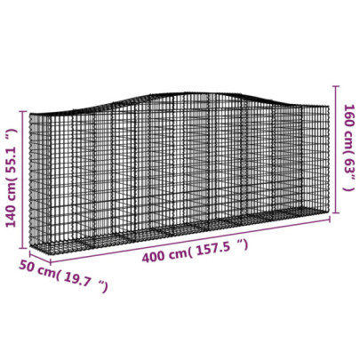 Coșuri Gabion Arcuite 10 buc - Fier Galvanizat | Livrare Gratuită