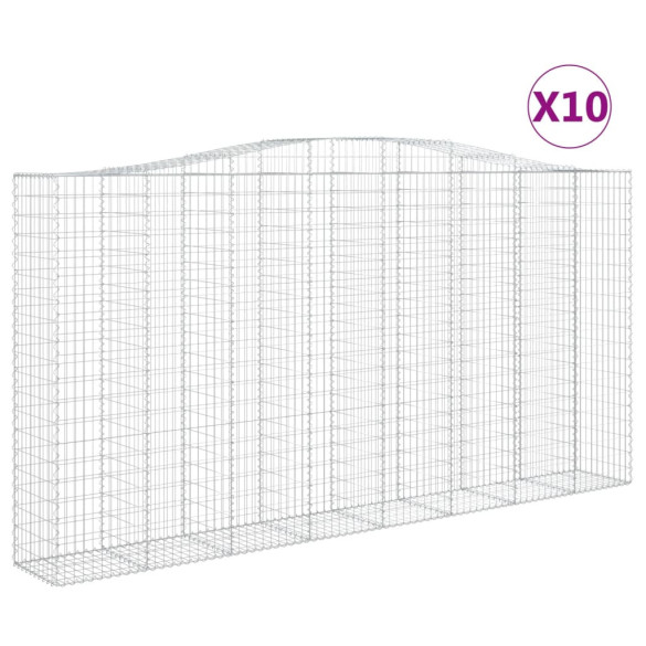 Coșuri Gabion Arcuite - 10 bucăți - Fier Galvanizat