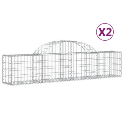 Coșuri Gabion Arcuite Fier Galvanizat - Decor Grădină Rezistent