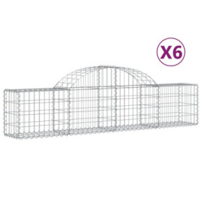 Coșuri Gabion Arcuite 6 buc - Fier Galvanizat | Decor Grădină 2