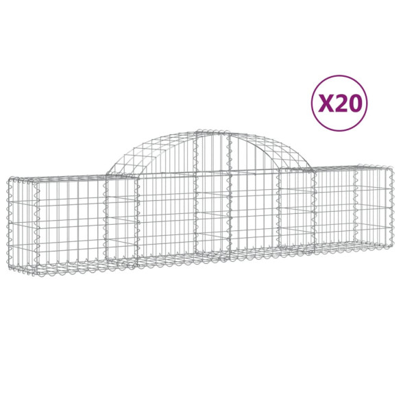 Coșuri Gabion Arcuite 20 buc - Fier Galvanizat Rezistent