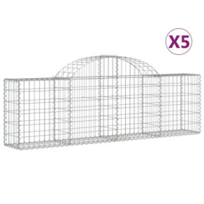 Coșuri Gabion Arcuite 5 buc - Fier Galvanizat Rezistent 2