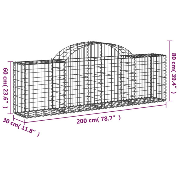 Coșuri Gabion Arcuite 40 buc - Fier Galvanizat | Livrare Gratuită