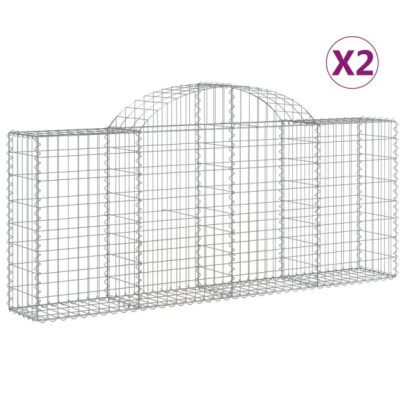 Coșuri Gabion Arcuite Fier Galvanizat - Barieră Decorativă Grădină