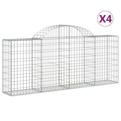 Coșuri Gabion Arcuite 4 buc - Fier Galvanizat | Livrare Gratuită