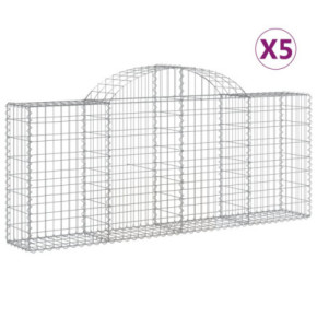 Coșuri Gabion Arcuite - 5 bucăți - Fier Galvanizat - Gard Decorativ 2