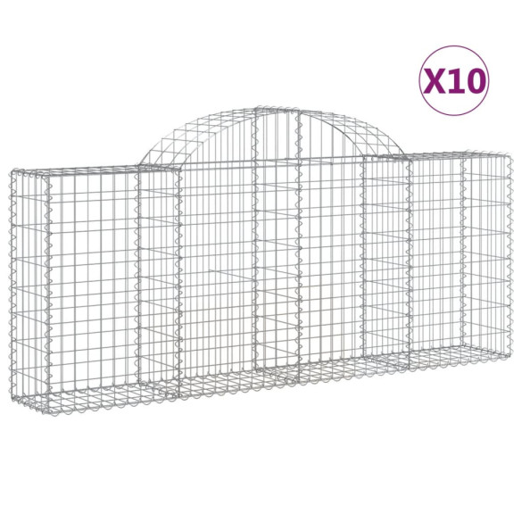 Coșuri Gabion Arcuite 10 buc - Fier Galvanizat | Livrare Gratuită