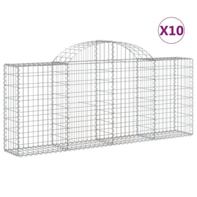 Coșuri Gabion Arcuite 10 buc - Fier Galvanizat | Livrare Gratuită