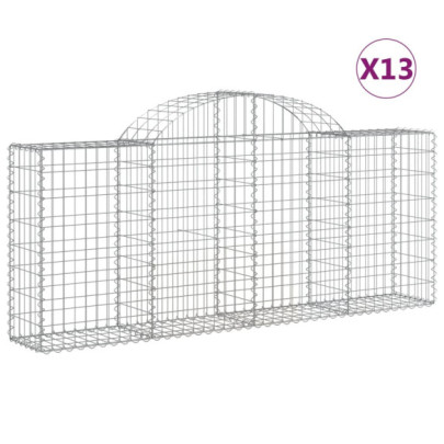 Coșuri Gabion Arcuite 13 buc - Barieră Decorativă Grădină