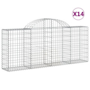 Coșuri Gabion Arcuite 14 buc - Barieră Decorativă Grădină 2