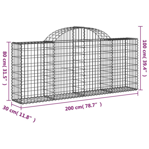 Coșuri Gabion Arcuite Fier Galvanizat - Barieră Decorativă