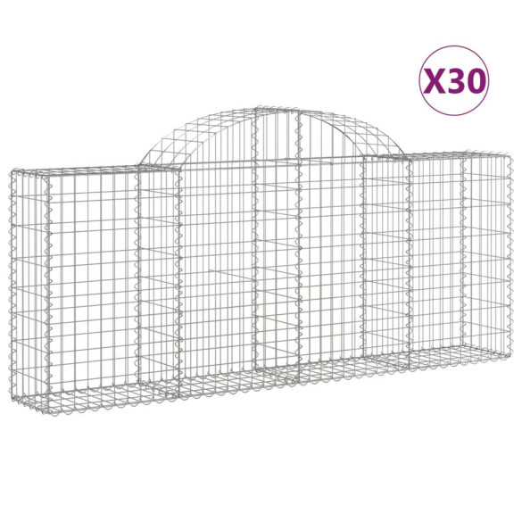 Coșuri Gabion Arcuite 30 buc - Gard Decorativ Grădină