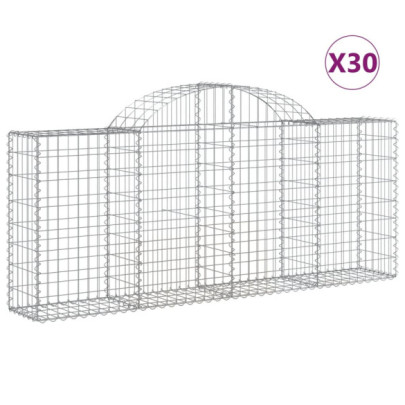 Coșuri Gabion Arcuite 30 buc - Gard Decorativ Grădină