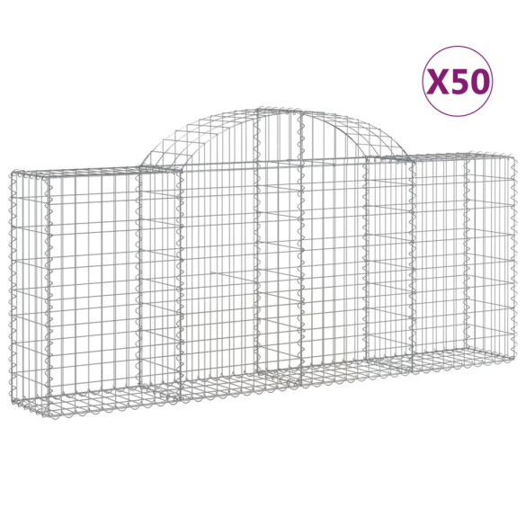 Coșuri Gabion Arcuite 50 buc - Fier Galvanizat | Livrare Gratuită