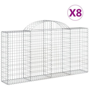Coșuri Gabion Arcuite 8 buc - Barieră Decorativă Grădină 2