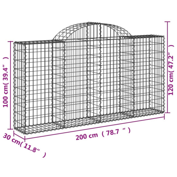 Coșuri Gabion Arcuite 25 buc - Fier Galvanizat | Livrare Gratuită