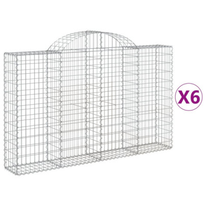 Coșuri Gabion Arcuite 6 buc - Fier Galvanizat | Livrare Gratuită