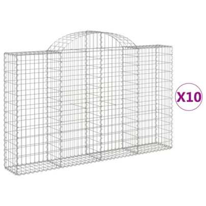 Coșuri Gabion Arcuite 10 buc - Fier Galvanizat - Livrare Gratuită