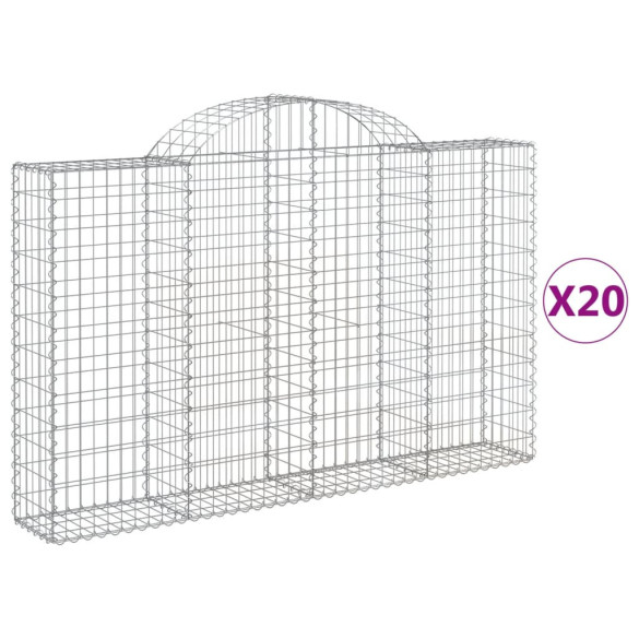 Coșuri Gabion Arcuite 20 buc - Barieră Decorativă Grădină