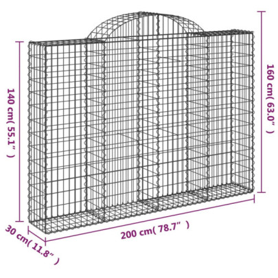 Coșuri Gabion Arcuite | Barieră Decorativă Grădină | Fier Galvanizat