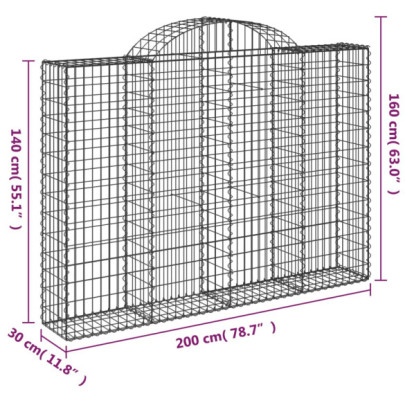Coșuri Gabion Arcuite 10 buc - Fier Galvanizat | Livrare Gratuită