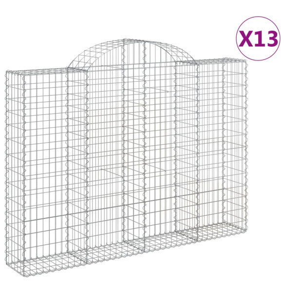 Coșuri Gabion Arcuite - 13 bucăți - Fier Galvanizat