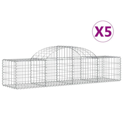 Coșuri Gabion Arcuite 5 buc - Fier Galvanizat | Livrare Gratuită