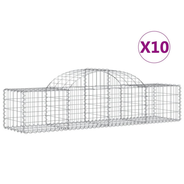Coșuri Gabion Arcuite 10 buc - Fier Galvanizat | Livrare Gratuită