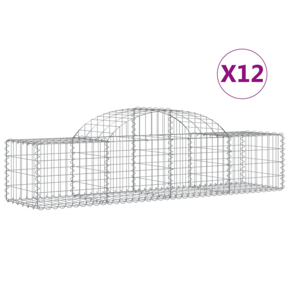 Coșuri Gabion Arcuite 12 buc - Fier Galvanizat | Livrare Gratuită