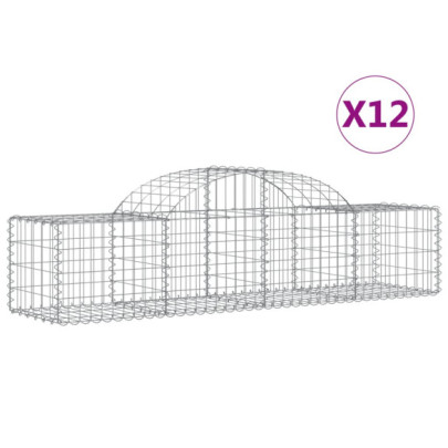 Coșuri Gabion Arcuite 12 buc - Fier Galvanizat | Livrare Gratuită