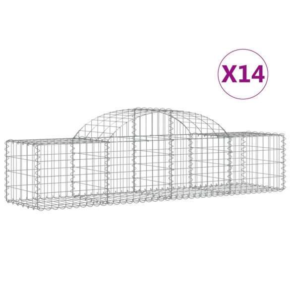 Coșuri Gabion Arcuite 14 buc - Fier Galvanizat | Livrare Gratuită