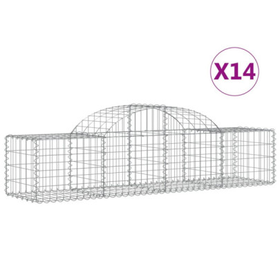 Coșuri Gabion Arcuite 14 buc - Fier Galvanizat | Livrare Gratuită