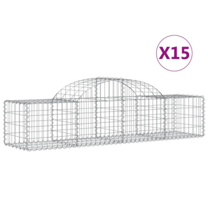 Coșuri Gabion Arcuite 15 buc - Fier Galvanizat | Livrare Gratuită