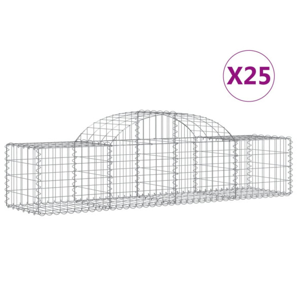 Coșuri Gabion Arcuite 25 buc - Fier Galvanizat | Livrare Gratuită