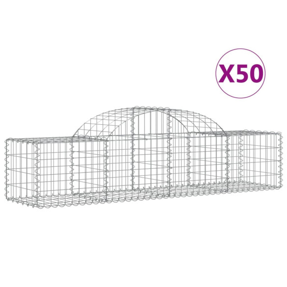 Coșuri Gabion Arcuite 50 buc - Fier Galvanizat | Livrare Gratuită