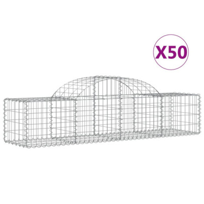 Coșuri Gabion Arcuite 50 buc - Fier Galvanizat | Livrare Gratuită