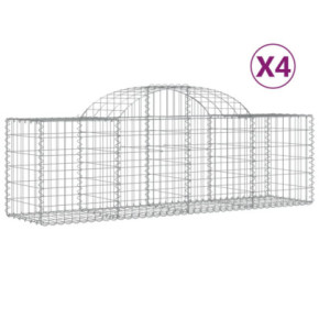 Coșuri Gabion Arcuite 4 buc - Fier Galvanizat | Decor Grădină 2