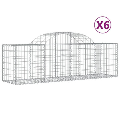 Coșuri Gabion Arcuite 6 buc - Fier Galvanizat | Livrare Gratuită