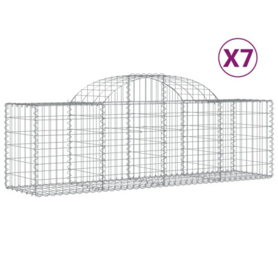 Coșuri Gabion Arcuite 7 buc - 200x50x60/80 cm - Fier Galvanizat