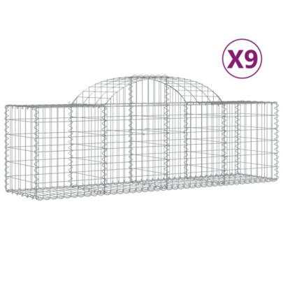 Coșuri Gabion Arcuite 9 buc - Fier Galvanizat | Livrare Gratuită