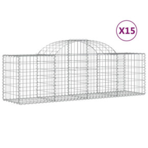 Coșuri Gabion Arcuite 15 buc - Fier Galvanizat | Livrare Gratuită 2