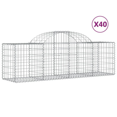Coșuri Gabion Arcuite 40 buc - Fier Galvanizat - Livrare Gratuită