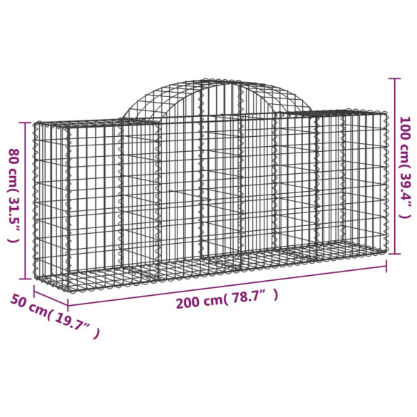 Set Coșuri Gabion Arcuite | Barieră Decorativă Grădină
